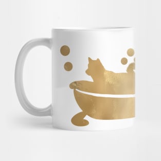 Akita In A Bathtub Mug